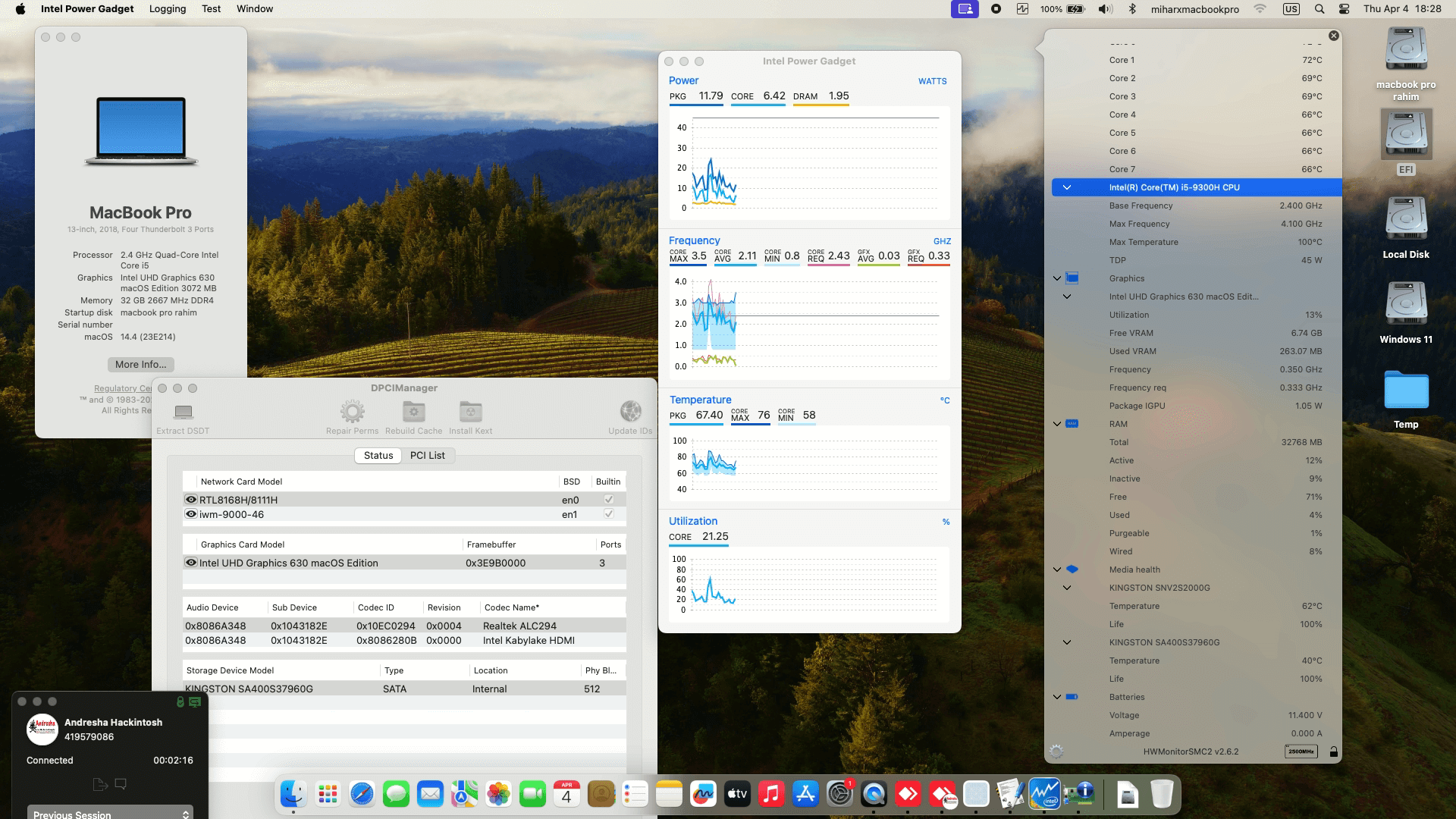 Success Hackintosh macOS Sonoma 14.4 Build 23E214 in Asus ROG Strix G G531G-DBQ086T